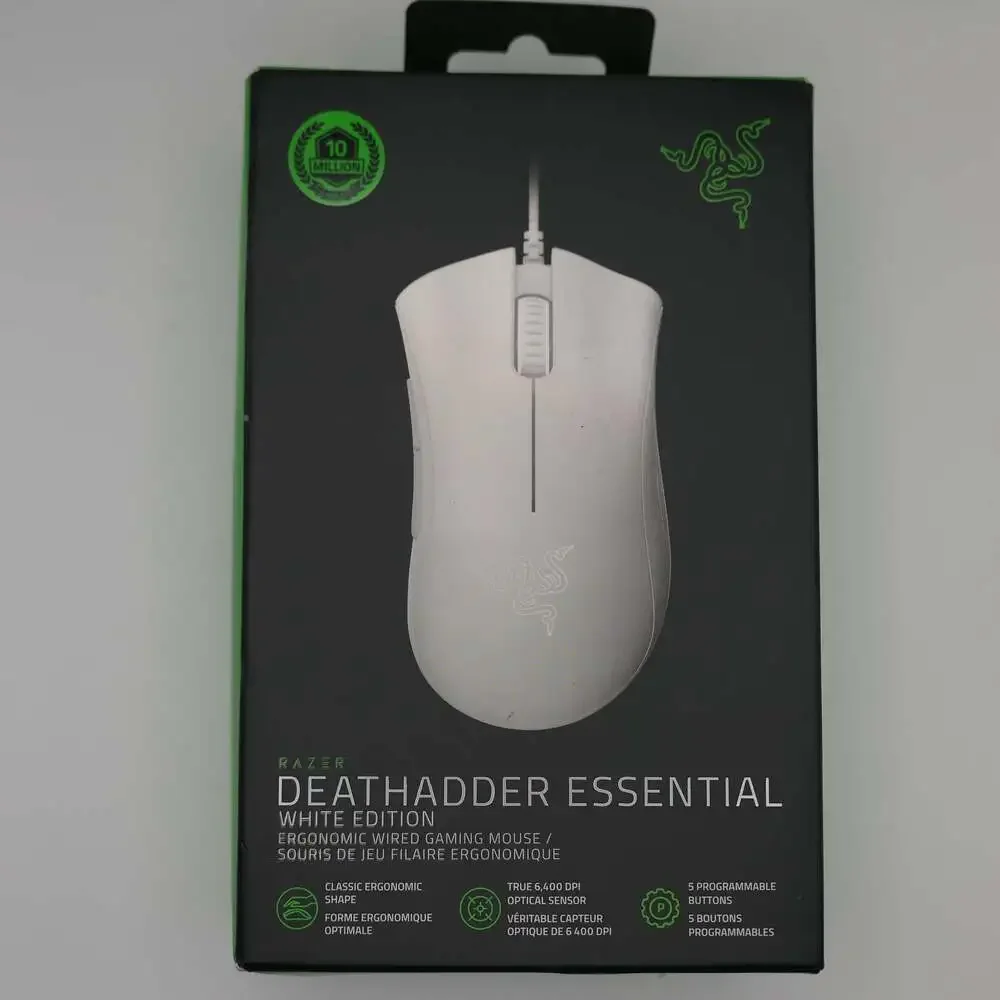 Razer DeathAdder Essential White Edition Ergonomic Wired Gaming Mouse